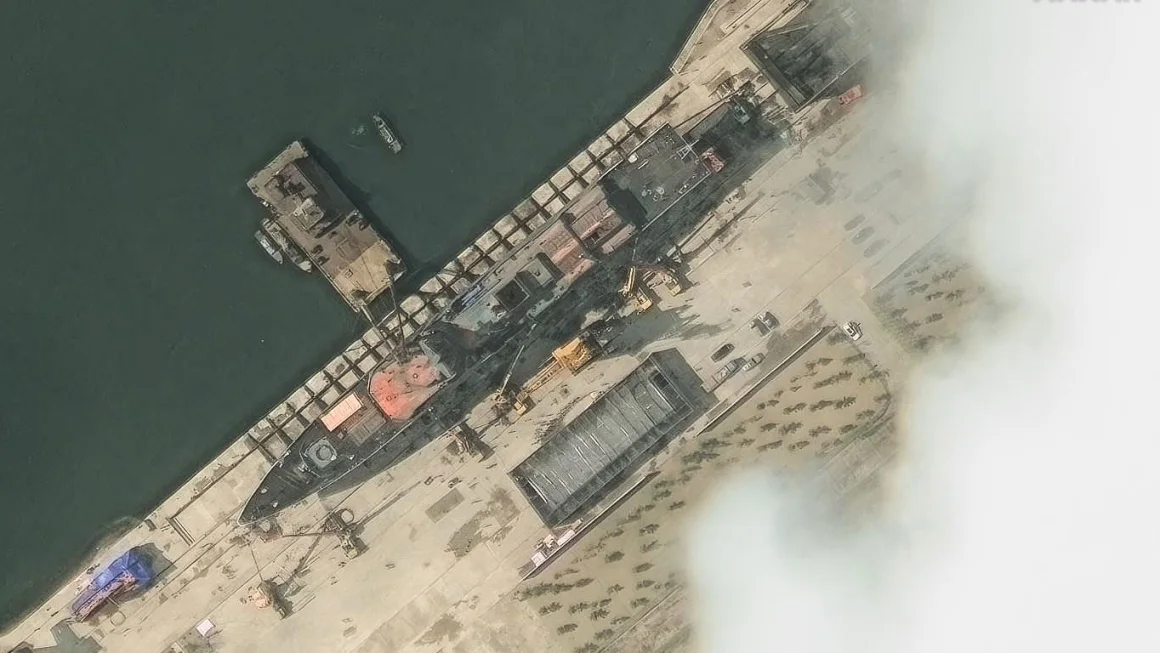 new frigate before launch chongjin north korea 18may2025 wvl