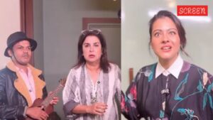 وصول كاجول إلى منزل فرح خان مع العلاقات العامة ، وحارس شخصي ، ومدير وفنان الماكياج ؛ يشعر ديليب بخيبة أمل: ‘ma’am ne humko taang dediya’
