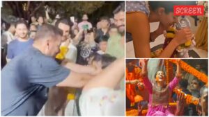 يرقص سلمان خان على Dhol Beats ، ويغطي أذني ابن أخته Ahil خلال Ganesh Visarjan ؛ مشاهدة مقاطع الفيديو