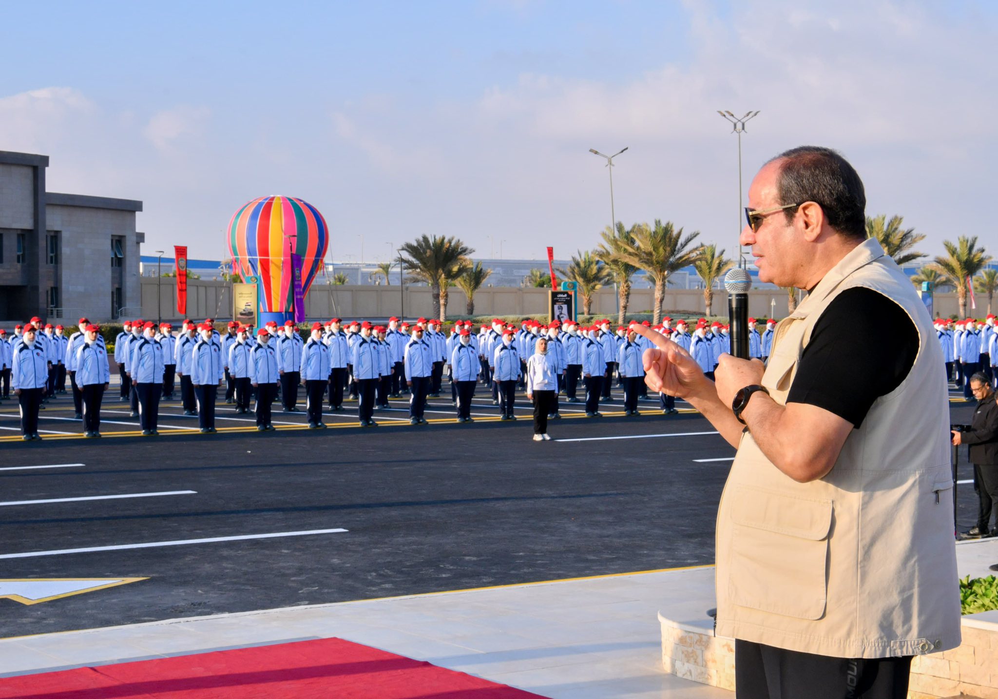 Sisi during his speech at the Egyptian Military Academy inside the Strategic Command Headquarters in the New Administrative Capital on Friday