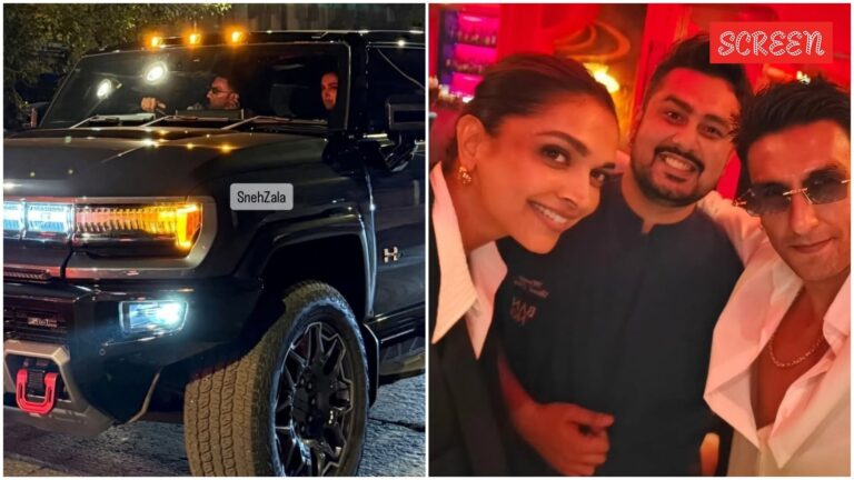 Ranveer Singh يأخذ Deepika Padukone في ليلة تاريخ في له Hummer EV 3X الجديد. انظر الصور