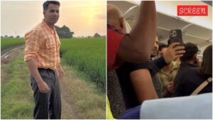 ينتظر Varun Dhawan بصبر في قائمة الانتظار وهو يسافر الدرجة الاقتصادية ، ويأخذ صور سيلفي مع زملائه الركاب. يشاهد