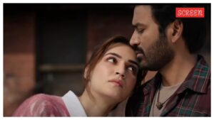 Tere Ishk Mein دعابة: Dhanush ، Aanand L Rai اطلب Raanjhanaa Rage ؛ تشرب كريتي سانون بؤسها بعيدًا في قصة حب ملتوية. يشاهد