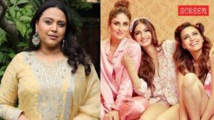 شعرت سوارا بهاسكر بالضغط من أجل “إنقاص الوزن، والظهور بمظهر مثير” من أجل Veere Di Wedding، وتتذكر ارتداء البدلة: “أنا نصف عارٍ”