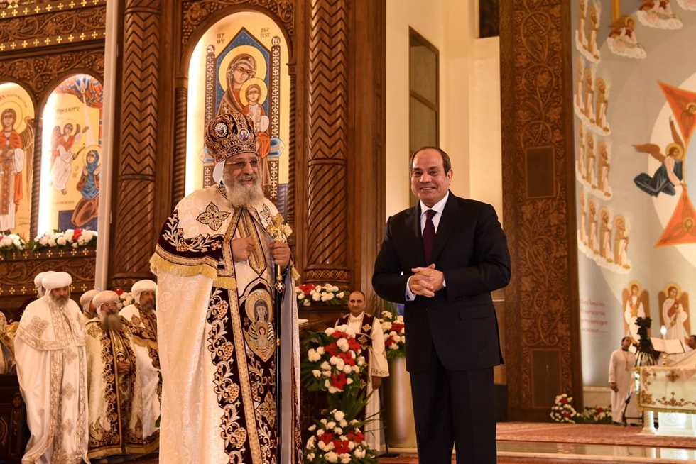 Sisi with Tawadros at Eastern Christmas celebration at the Cathedral of the Nativity of Christ in the New Administrative Capital